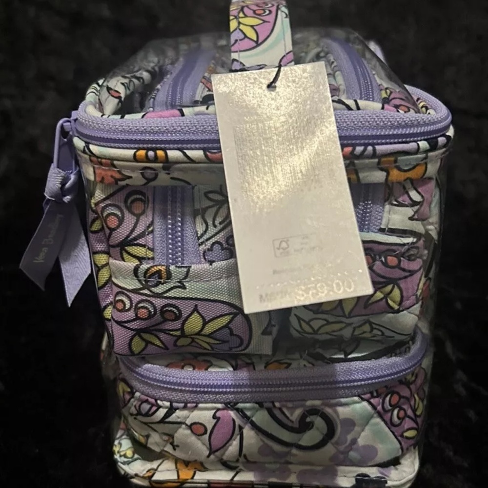 Vera Bradley 3 Pc Cosmetic Cases Set Organizer Makeup Bag - Picture 3 of 5